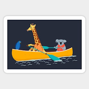 Animals in a Canoe Magnet